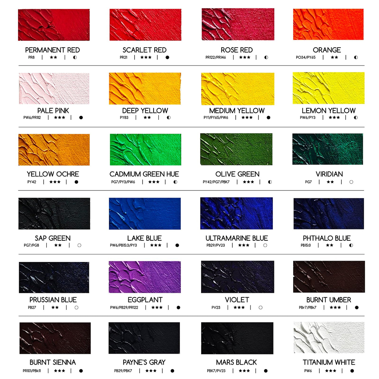 MEEDEN Artist Oil Paint Set - 24 Colors x 170ml/5.7oz Tubes - Art Supplies for Canvas Painting MEEDEN