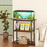 Snughome 10-30 Gallon Fish Tank Stand, Aquarium Stand 2-Tier Storage Shelves, Heavy Duty Terrarium Stand for Home Office Fish Tank Shelf, 30" L x 11.8" W x 30.7" H, Rustic Brown Snughome