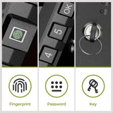 ONNAIS Large Biometric Gun Safe - Fingerprint Pistol Safe with Internal Light, Three Unlock Methods, and Emergency Power Supply, Gun Lock Box for Home, Bedside, Nightstand, and Car Use ONNAIS