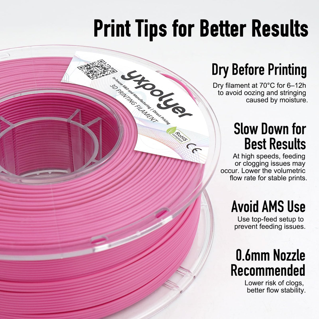 YXPOLYER Flexible PLA Food-Grade Soft PLA 3D Printer Filament 1.75mm 1KG for Printing Dog Chew Toys and Highly Elastic Bouncy Airless Basketball Pet Ball, Pink yxpolyer