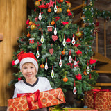 Jetec 20 Pcs Light Bulb Sublimation Ornament Blank MDF Double Sided Christmas Sublimation Christmas Hanging Ornaments with Red Rope for Christmas Crafts DIY Decoration Jetec