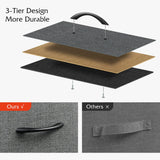 WLIVE Dresser TV Stand, Entertainment Center with Fabric Drawers, Media Console Table with Metal Frame and Wood Top for TV up to 45 inch, Chest of Drawers for Bedroom, Dark Grey WLIVE