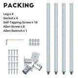 DuraSteel Galvanized Legs for Work Table - 33.5 inch Replacement Galvanized Legs - Fits Commercial Food Prep Stainless Steel Utility Table or Maple Wood Worktable, Silver DuraSteel