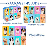 LELEMON Puzzles for Kids Ages 4-6,Dog 60 Piece Puzzles for Kids Ages 4-8,Children Jigsaw Puzzles Kids Puzzles in a Metal Box,Educational Learning Puzzle Toys for Girls and Boys LELEMON