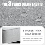 LayinSun Outdoor Aluminum Furniture Set, 5 Pieces Patio Sectional Conversation Chat Sofa Modern Seating Set with Coffee Table LayinSun