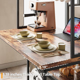 IRONCK Kitchen Island with Stools, Dining Table Set with Storage and Power Outlet, Industrial Coffee Bar Table for Kitchen Dining Living Room, 10 Hooks (Vintage Brown) IRONCK