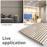 Art3d 2 Wood Slat Acoustic Panels for Wall and Ceiling - 3D Fluted Sound Absorbing Panel with Wood Finish - White Elm Art3d