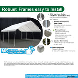 King Canopy Hercules 18-Feet by 20-Feet, 2-Inch Hammertone Steel Frame w/Buttons, 8-Leg, Carport, White King Canopy