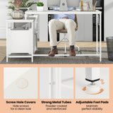 Giantex L Shaped Computer Desk with Drawers, 81" Convertible Corner Desk with Charging Station and Storage Shelves, Study Writing Desk, Modern Long Corner Gaming Table for Home Office (White) Giantex