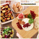 Didaey 6 Pcs Bamboo Cutting Board Set Plain Wood Chopping Board with Handle Kitchen Charcuterie Boards Bulk Engraving Serving Tray for DIY Laser Engraving Wedding Housewarming Gift (15 x 7 Inch) Didaey