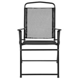 Flash Furniture Nantucket 6 Piece Patio Garden Table Set - Umbrella Table - Set of 4 Black Folding Chairs Flash Furniture