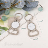 Framendino, 60 Pack Sublimation Blank Keychains Metal Bottle Opener Transfer Keychain Key Rings for DIY Personalized Photos (Round) Framendino