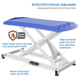 Burano Electric Dog Grooming Table 51.2", Heavy Duty, Integrated Anti-Slip Tabletop, Height Adjustable Pet Grooming Table, Ergonomic Dog Grooming Table, Tool Organizer/Dog Grooming Station Burano