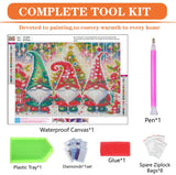 igoodom Diamond Art Kits for Adults, Christmas Diamond Painting Kit, Full Drill Round Christmas Gnome Diamond Art Kits, DIY Gem Art and Crafts for Home Wall Decor Gift 16x12inch igoodom