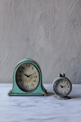 Creative Co-Op Metal Mantel Clock with Aqua Finish Creative Co-Op