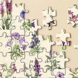 Vintage Purple Flower Puzzle for Adults, Botanical Purple Flower Plant Puzzles 1000 Pieces, Nature Garden Floral Jigsaw Puzzle BBOLDIN