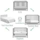 Storkcraft Hillcrest 4-in-1 Convertible Crib (Natural) - Converts to Daybed, Toddler Bed, and Full-Size Bed, Fits Standard Full-Size Crib Mattress, Adjustable Mattress Support Base Storkcraft