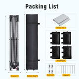 Vibemo Canopy Tent 10x10, 1-Person Setup Pop Up Canopy Tent with Roller Bag, 3 Adjustable Height, 4 Sandbags, 8 Stakes, 4 Guylines, Waterproof and UPF50+ Sun Protection Outdoor Canopy for Party，Beach Vibemo