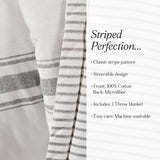 Lush Decor Throw Blanket Farmhouse Stripe, 60" x 50", Gray Lush Decor