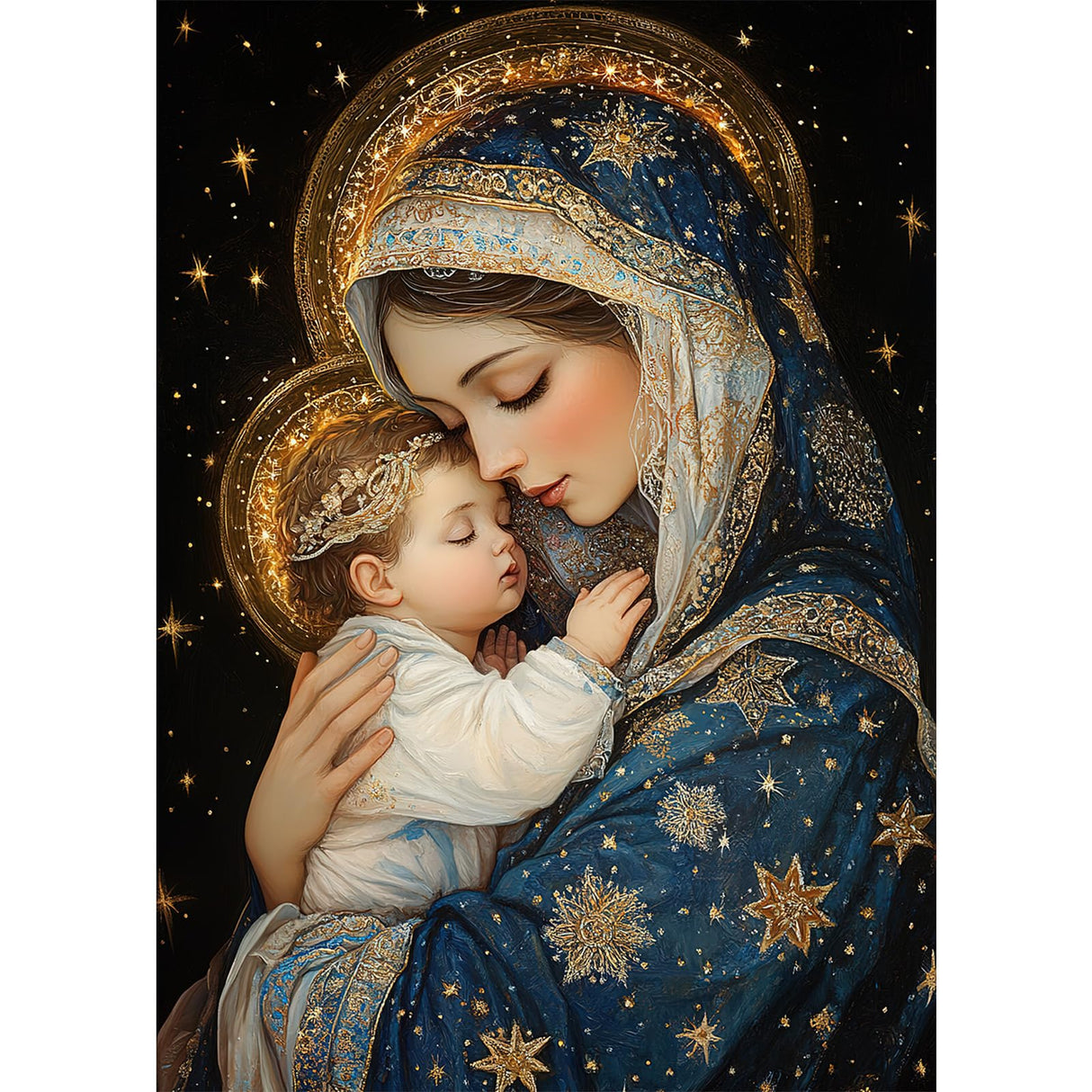 MEIYUDA Virgin Mary Diamond Painting Kits for Adults, 5D Jesus Diamond Art Kits for Beginners, DIY Gem Art Crystal Painting for Home Wall Decor and Present 12x16inch MEIYUDA
