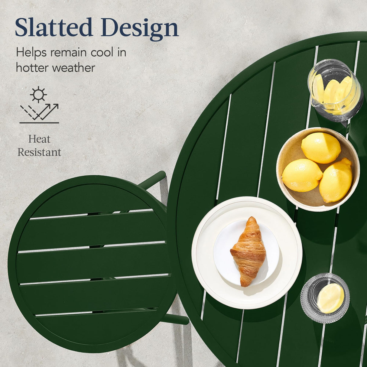 Best Choice Products 3-Piece Patio Dining Set, Bar Height, Outdoor Bistro Set, Outdoor Round Bar Table w/ 2 Bar Stools, Steel - Dark Green Best Choice Products