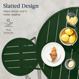 Best Choice Products 3-Piece Patio Dining Set, Bar Height, Outdoor Bistro Set, Outdoor Round Bar Table w/ 2 Bar Stools, Steel - Dark Green Best Choice Products