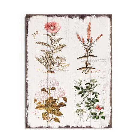 Barnyard Designs Vintage Florals Botanical Wood Plaque, Primitive Country Farmhouse Home Decor Sign, 12" x 16" Barnyard Designs