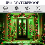 weillsnow 328 FT 1000 LED Christmas String Lights with Remote & Timer, 8 Lighting Modes Twinkle Lights, Waterproof Fairy Lights for Outdoor Bedroom Backyard Tree Wall Christmas Decoration (Red&Green) weillsnow