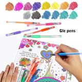 240 Pack Set 120 Colored Gel Pen with 120 Refills, Fine Tip Glitter Gel pens for Kids Adults Coloring Books Drawing Crafts Scrapbooks Bullet Journaling nobrand
