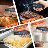 Digital Meat Thermometer Instant Read Meat Thermometer for Cooking Kitchen Food Candy with Backlight and Magnet for Oil Deep Fry BBQ Grill Smoker Thermometer by QPEUIM QPEUIM