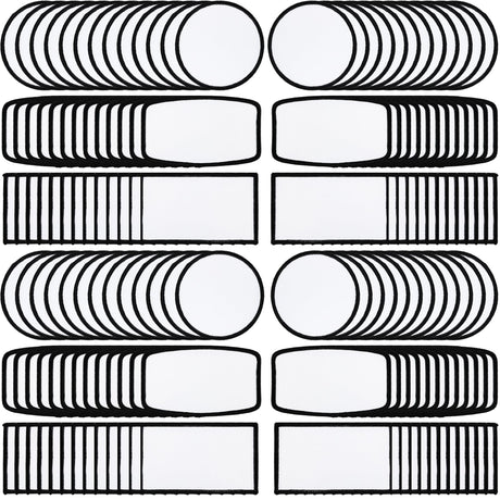 150 Pcs DIY Sublimation Patches Blank Iron on Patches Round Rectangle Blank Fabric Patches for Clothes Hat Shoes Bags Repair, 3 Shape Skyebed