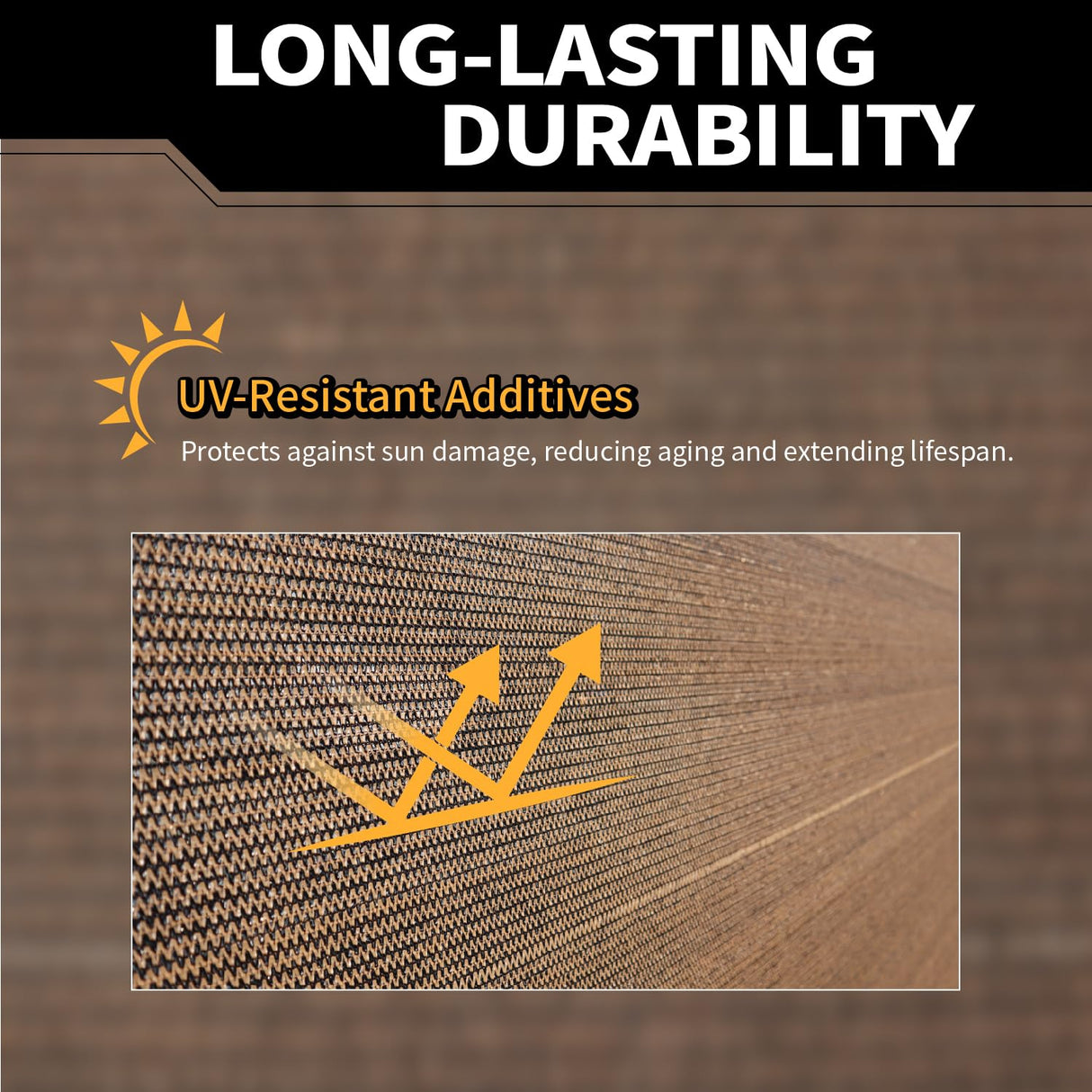 90% Garden Shade Cloth,5' x 15' Heavy Duty Mesh Tarp with Grommets, Garden Privacy Fence Screen, Shade Canopy for Patio, Outdoor Sun Shades for Backyard, Mocha/Black MVPNET