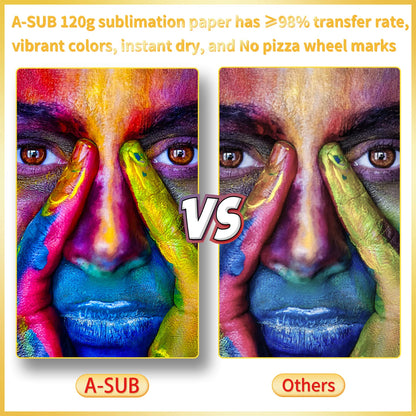 A-SUB Sublimation Paper 120G 8.5x11 Inch 110 Sheets for Sublimation Blanks Compatible with Sublimation Ink and Sublimation Printers