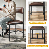 DWVO Dining Room Chairs Set of 4 Brown Upholstered Dining Chairs Modern Kitchen Chairs Faux Leather Restaurant Chairs with Metal Legs for Living Room Kitchen and Dining Room, 4 Pack DWVO