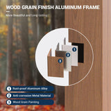 UDPATIO 12' x 16' Hardtop Gazebo, Wood Grain Finish Aluminum Frame Outdoor Gazebo with Galvanized Steel Double Roof, Metal Gazebo Canopy with Curtain and Netting for Patio, Deck and Lawn, Beige UDPATIO