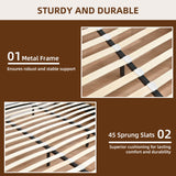 Zanmintaobo King Size Lift Up Storage Platform Bed Frame, Wood Bed Frame with Metal & Slats Support, Wooden Bed Frame Without Headboard, No Box Spring Needed, Easy Assembly, Rustic Brown Zanmintaobo