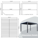 Goldshire 10'x 13' Patio Louvered Pergola Canopy Modern Aluminum Pergola with Adjustable Roof Rainproof Gazebo for Outdoor BBQ Deck Yard Lawn and Garden Deep Grey Hardtop Gazebo (10x13FT) Goldshire
