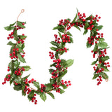 DearHouse 6FT Red Berry Christmas Garland, Flexible Artificial Berry Garland for Indoor Outdoor Home Fireplace Decoration for Winter Christmas Holiday New Year Decor DearHouse