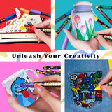 SFAIH Halloween Pumpkin Acrylic Paint Markers Pens - 60 Colors Pumpkin Markers for Rock Painting, Pumpkin Painting, Wood, Metal, Fabric, Plastic, Canvas, Glass, Ceramic, Diy Crafts, 3mm Medium Tip SFAIH