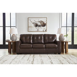 Signature Design by Ashley Santorine Transitional Tufted Leather Match Sofa, Dark Brown Signature Design by Ashley