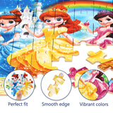 MZZOTOY Princess Puzzles for Kids Ages 4-8, 60 Pieces Jigsaw Puzzles for Kids Ages 3-5 Puzzle for Girls and Boys Learning Educational Puzzles Toys in a Metal Box MZZOTOY