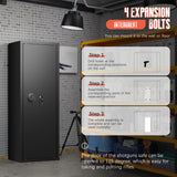 Bonusall 10 Gun Safe for Rifles,Fireproof Gun Safe for Rifles and Pistols,Rifle Safes for Home with Digital Keypad,Adjustable Shelves & Handgun Pockets Bonusall