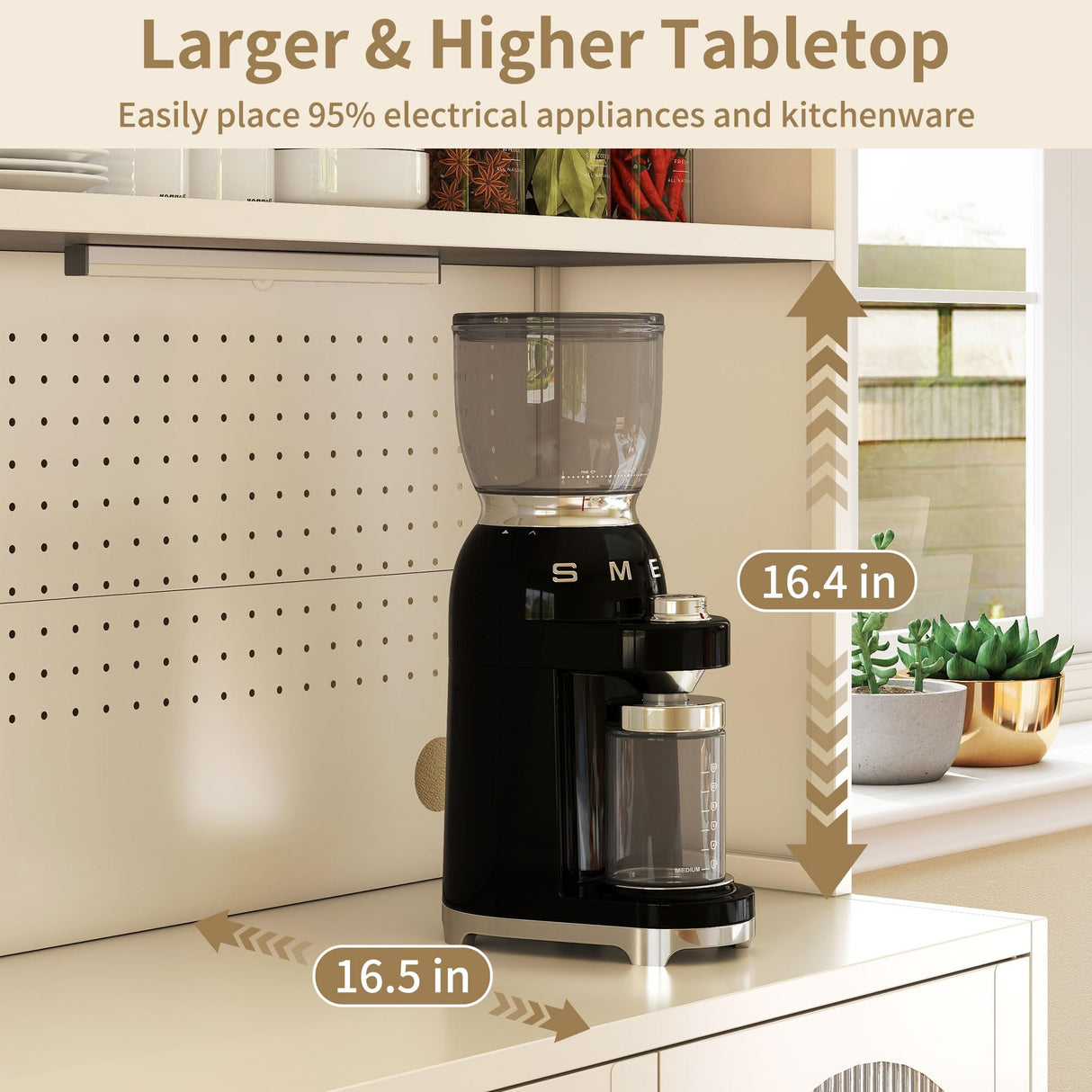 BECHEAO 66" Tall Kitchen Pantry Cabinet with LED Sensor Light, 5 Tier Metal Food Storage Cabinet with Adjustable Shelves, Hutch Cabinet Rack for Kitchen Living Dining Room, White BECHAEO