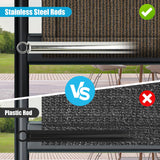 Amagenix 8' W x 12' L Mocha Pergola Sun Shade Canopy Replacement Cover, Privacy Screen with Grommets and Stainless Steel Weighted Rods for Outdoor Patio Amagenix