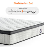 Vumece 12 Inch Queen Mattress, Hybrid Mattress Queen Size Mattress in a Box with Pocketed Spring & Gel Memory Foam for Support, Pressure Relief, Reinforced Edge, CertiPUR-US Certified - Medium Firm Vumece