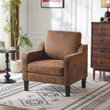 VINGLI Accent Chair for Living Room Chairs Rustic Reading Chair for Bedroom Scooped Arm Chair Mid Century Modern Accent Chairs Upholstered Comfy Chair for Apartment, Waiting Room VINGLI