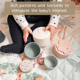 Moonkie Stacking Cups Toy, Fun Educational Baby Toys Silicone Soft Teething Toy, Age 6+ Months, 7 Piece Set Moonkie