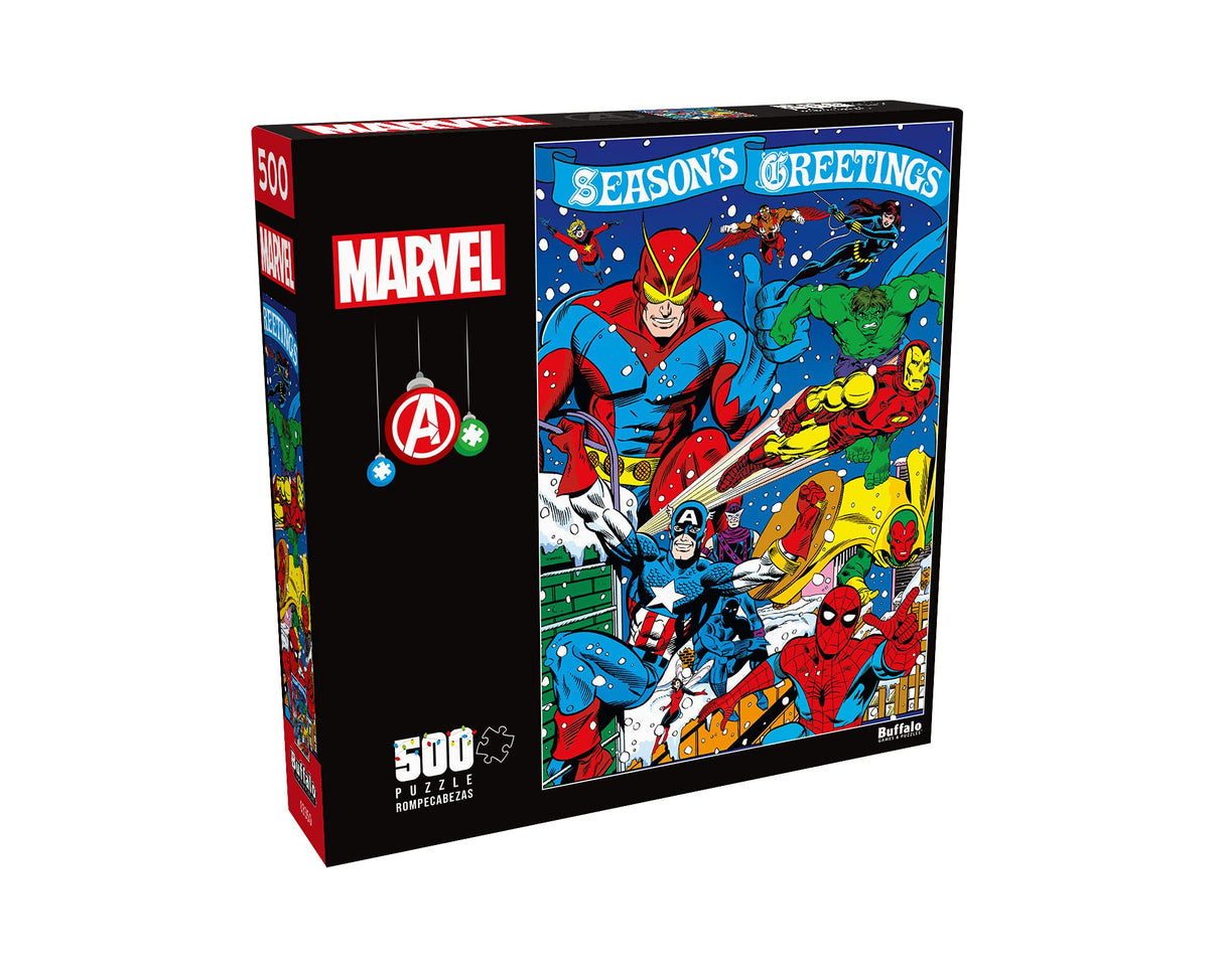 Buffalo Games - Marvel - Season's Greeting from The Avengers - 500 Piece Jigsaw Puzzle for Adults -Challenging Puzzle Perfect for Game Nights - Finished Size is 21.25 x 15.00 Buffalo Games