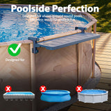 POOLHACKER Poolside Bar, Swim Up Bar Exclusively for Above-Ground Round Pools. Patio Poolside Table Smart Fold Easy Maintenance, Weather Resistant Stable Tabletop (Phantom Gray) POOLHACKER