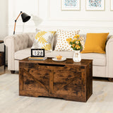 HOOBRO Storage Bench, 39.4” Retro Wooden Storage Chest with U-Shaped Cut-Out Pull, Safety Hinge, Supports 220 lb and Easy Assembly for Toy Box Organizer (Rustic Brown) BF771CW01 HOOBRO